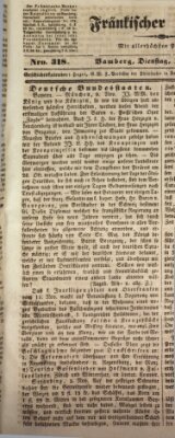 Fränkischer Merkur (Bamberger Zeitung) Dienstag 14. November 1843