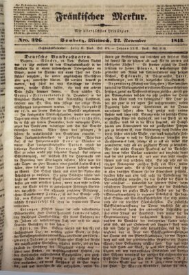 Fränkischer Merkur (Bamberger Zeitung) Mittwoch 22. November 1843