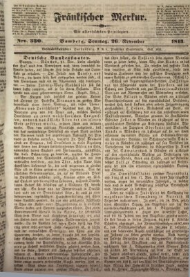 Fränkischer Merkur (Bamberger Zeitung) Sonntag 26. November 1843