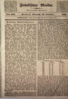 Fränkischer Merkur (Bamberger Zeitung) Mittwoch 29. November 1843