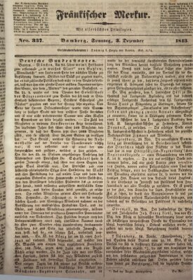 Fränkischer Merkur (Bamberger Zeitung) Sonntag 3. Dezember 1843