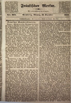 Fränkischer Merkur (Bamberger Zeitung) Montag 11. Dezember 1843