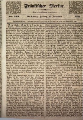 Fränkischer Merkur (Bamberger Zeitung) Freitag 15. Dezember 1843