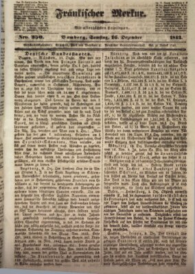 Fränkischer Merkur (Bamberger Zeitung) Samstag 16. Dezember 1843