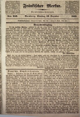 Fränkischer Merkur (Bamberger Zeitung) Dienstag 19. Dezember 1843