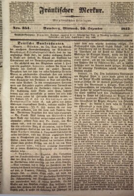 Fränkischer Merkur (Bamberger Zeitung) Mittwoch 20. Dezember 1843