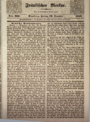 Fränkischer Merkur (Bamberger Zeitung) Freitag 29. Dezember 1843