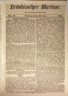 Fränkischer Merkur (Bamberger Zeitung) Freitag 12. Januar 1844