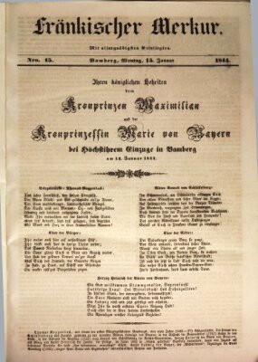 Fränkischer Merkur (Bamberger Zeitung) Montag 15. Januar 1844