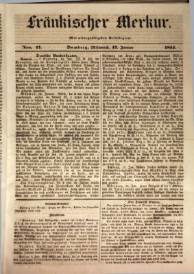 Fränkischer Merkur (Bamberger Zeitung) Mittwoch 17. Januar 1844