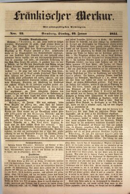 Fränkischer Merkur (Bamberger Zeitung) Dienstag 23. Januar 1844