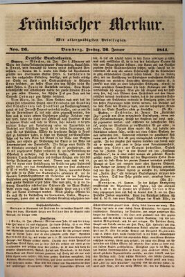 Fränkischer Merkur (Bamberger Zeitung) Freitag 26. Januar 1844