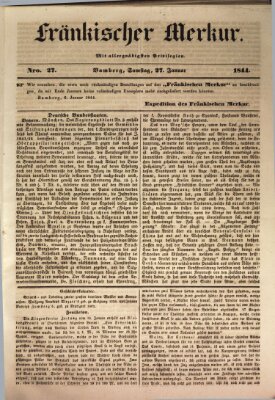 Fränkischer Merkur (Bamberger Zeitung) Samstag 27. Januar 1844