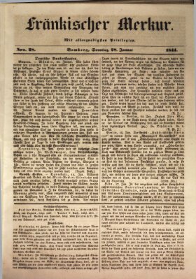 Fränkischer Merkur (Bamberger Zeitung) Sonntag 28. Januar 1844