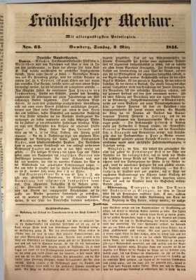 Fränkischer Merkur (Bamberger Zeitung) Samstag 2. März 1844