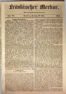 Fränkischer Merkur (Bamberger Zeitung) Dienstag 19. März 1844