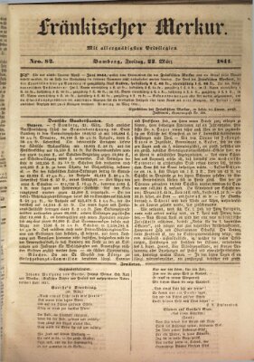 Fränkischer Merkur (Bamberger Zeitung) Freitag 22. März 1844