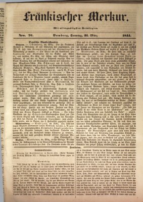 Fränkischer Merkur (Bamberger Zeitung) Sonntag 31. März 1844