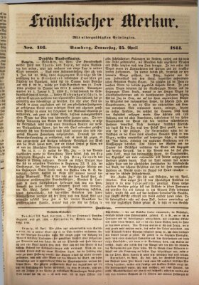 Fränkischer Merkur (Bamberger Zeitung) Donnerstag 25. April 1844