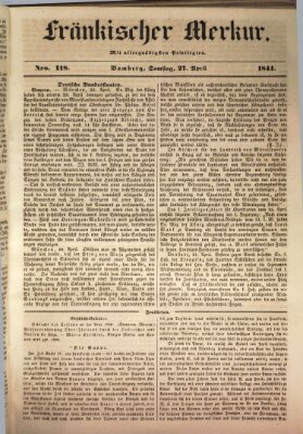 Fränkischer Merkur (Bamberger Zeitung) Samstag 27. April 1844