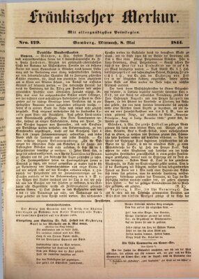 Fränkischer Merkur (Bamberger Zeitung) Mittwoch 8. Mai 1844