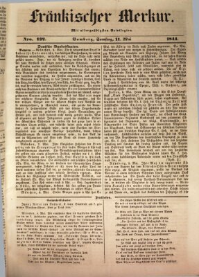 Fränkischer Merkur (Bamberger Zeitung) Samstag 11. Mai 1844