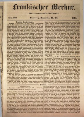 Fränkischer Merkur (Bamberger Zeitung) Donnerstag 16. Mai 1844