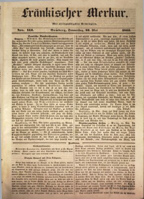 Fränkischer Merkur (Bamberger Zeitung) Donnerstag 23. Mai 1844