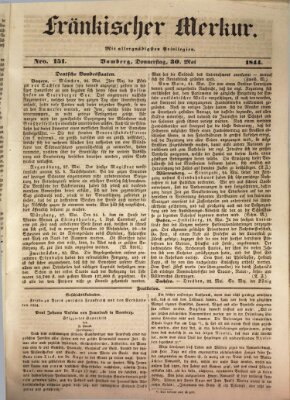 Fränkischer Merkur (Bamberger Zeitung) Donnerstag 30. Mai 1844