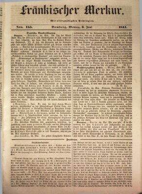 Fränkischer Merkur (Bamberger Zeitung) Montag 3. Juni 1844