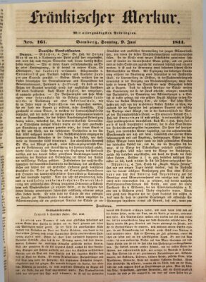 Fränkischer Merkur (Bamberger Zeitung) Sonntag 9. Juni 1844