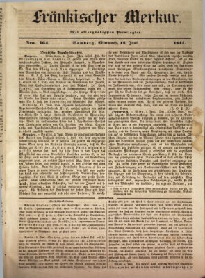 Fränkischer Merkur (Bamberger Zeitung) Mittwoch 12. Juni 1844