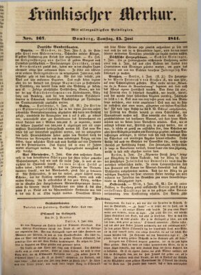 Fränkischer Merkur (Bamberger Zeitung) Samstag 15. Juni 1844