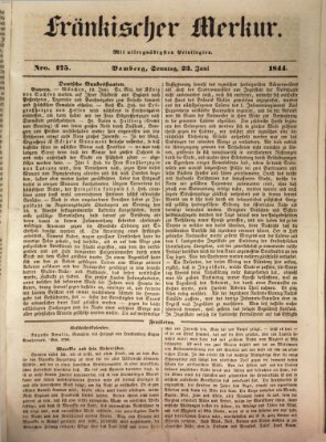 Fränkischer Merkur (Bamberger Zeitung) Sonntag 23. Juni 1844