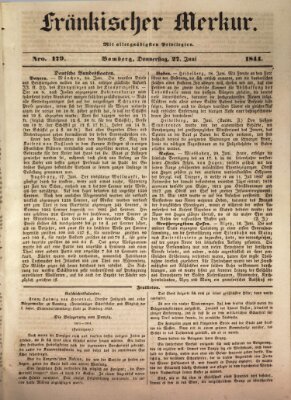 Fränkischer Merkur (Bamberger Zeitung) Donnerstag 27. Juni 1844