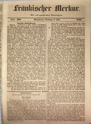 Fränkischer Merkur (Bamberger Zeitung) Montag 8. Juli 1844