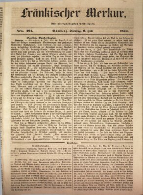 Fränkischer Merkur (Bamberger Zeitung) Dienstag 9. Juli 1844