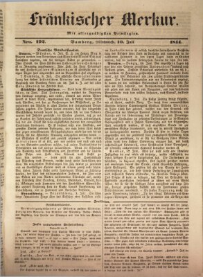 Fränkischer Merkur (Bamberger Zeitung) Mittwoch 10. Juli 1844