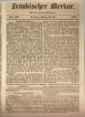 Fränkischer Merkur (Bamberger Zeitung) Montag 15. Juli 1844