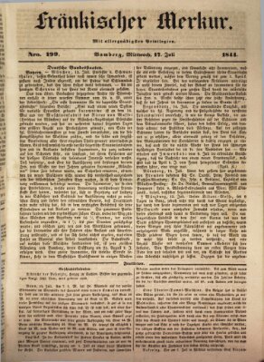 Fränkischer Merkur (Bamberger Zeitung) Mittwoch 17. Juli 1844