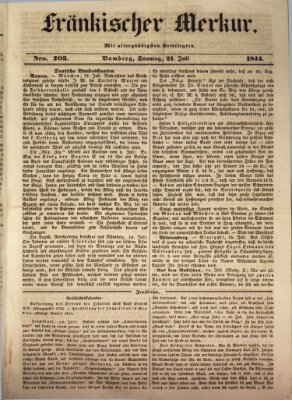 Fränkischer Merkur (Bamberger Zeitung) Sonntag 21. Juli 1844