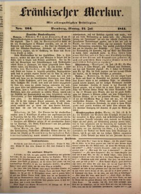 Fränkischer Merkur (Bamberger Zeitung) Montag 22. Juli 1844