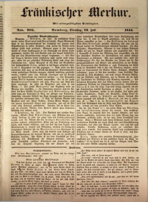 Fränkischer Merkur (Bamberger Zeitung) Dienstag 23. Juli 1844