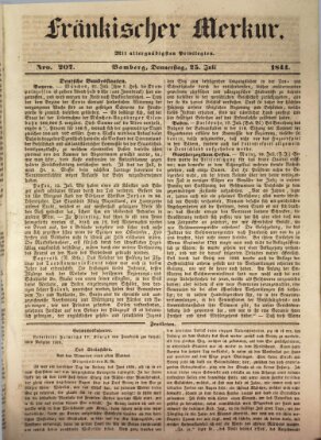 Fränkischer Merkur (Bamberger Zeitung) Donnerstag 25. Juli 1844