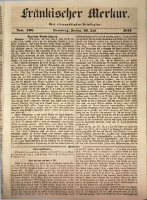 Fränkischer Merkur (Bamberger Zeitung) Freitag 26. Juli 1844