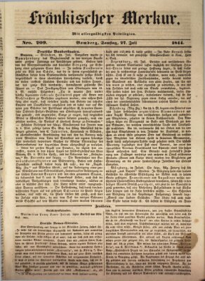 Fränkischer Merkur (Bamberger Zeitung) Samstag 27. Juli 1844