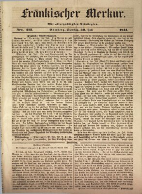 Fränkischer Merkur (Bamberger Zeitung) Dienstag 30. Juli 1844