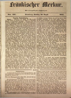 Fränkischer Merkur (Bamberger Zeitung) Samstag 24. August 1844