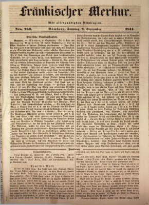 Fränkischer Merkur (Bamberger Zeitung) Sonntag 8. September 1844