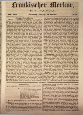 Fränkischer Merkur (Bamberger Zeitung) Dienstag 15. Oktober 1844